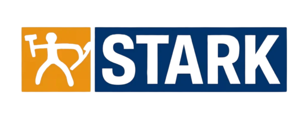 Bygge- og entreprenørfirma logo med STARK branding.